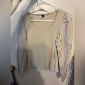 Old Navy Cream Long Sleeve Women's Top
